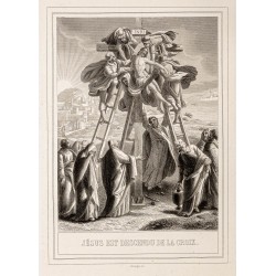 Gravure de 1853 - Descente de croix - 2