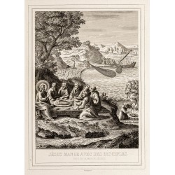 Gravure de 1853 - Jésus mange avec ses disciples - 2