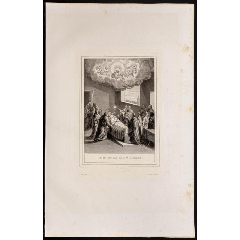 Gravure de 1853 - Mort de la sainte Vierge - 1
