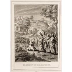 Gravure de 1853 - Guérison de dix lépreux - 2
