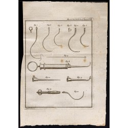 Gravure de 1787 - Instruments chirurgicaux - 1