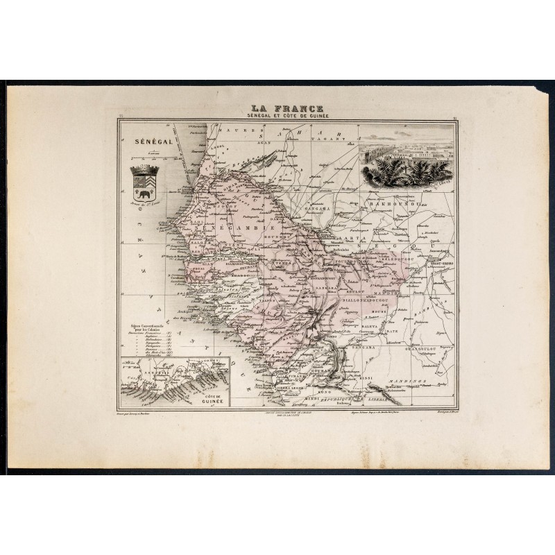 Gravure de 1889 - Sénégal et cote de Guinée - 1