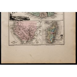Gravure de 1889 - La Réunion, Madagascar et Gabon - 3