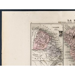 Gravure de 1889 - Martinique, Guyane et Terre Neuve - 2