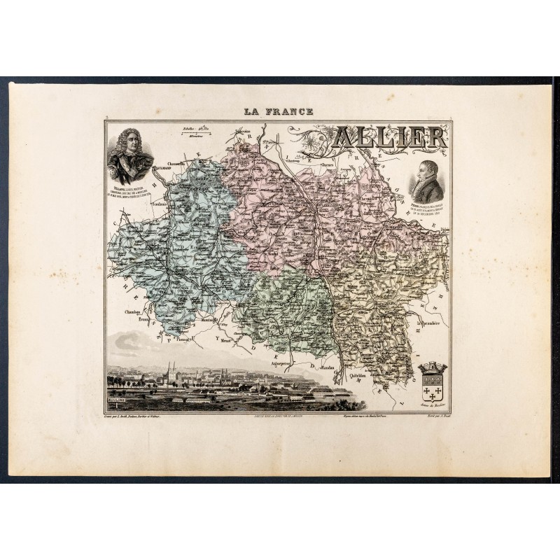 Gravure de 1889 - Département de l'Allier - 1