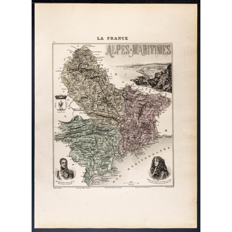 Gravure de 1889 - Département des Alpes-Maritimes - 1