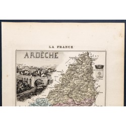 Gravure de 1889 - Département de l'Ardèche - 2