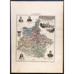 Gravure de 1889 - Département des Ardennes - 1