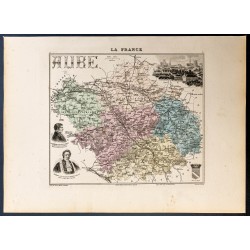 Gravure de 1889 - Département de l'Aube - 1