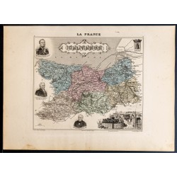 Gravure de 1889 - Département du Calvados - 1