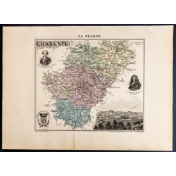 Gravure de 1889 - Département de la Charente - 1