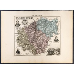 Gravure de 1889 - Département de la Corrèze - 1