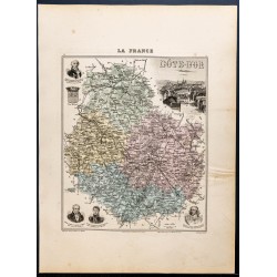 Gravure de 1889 - Département de la Côte d'Or - 1