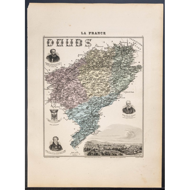 Gravure de 1889 - Département du Doubs - 1