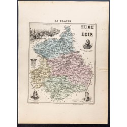 Gravure de 1889 - Département de l'Eure et Loir - 1