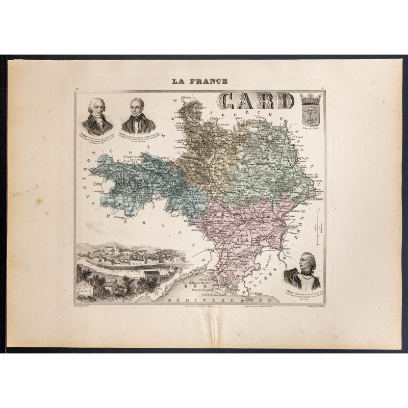 Gravure de 1889 - Département du Gard - 1
