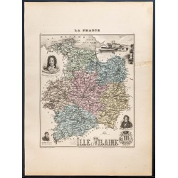 Gravure de 1889 - Département de l'Ille-et-Vilaine - 1