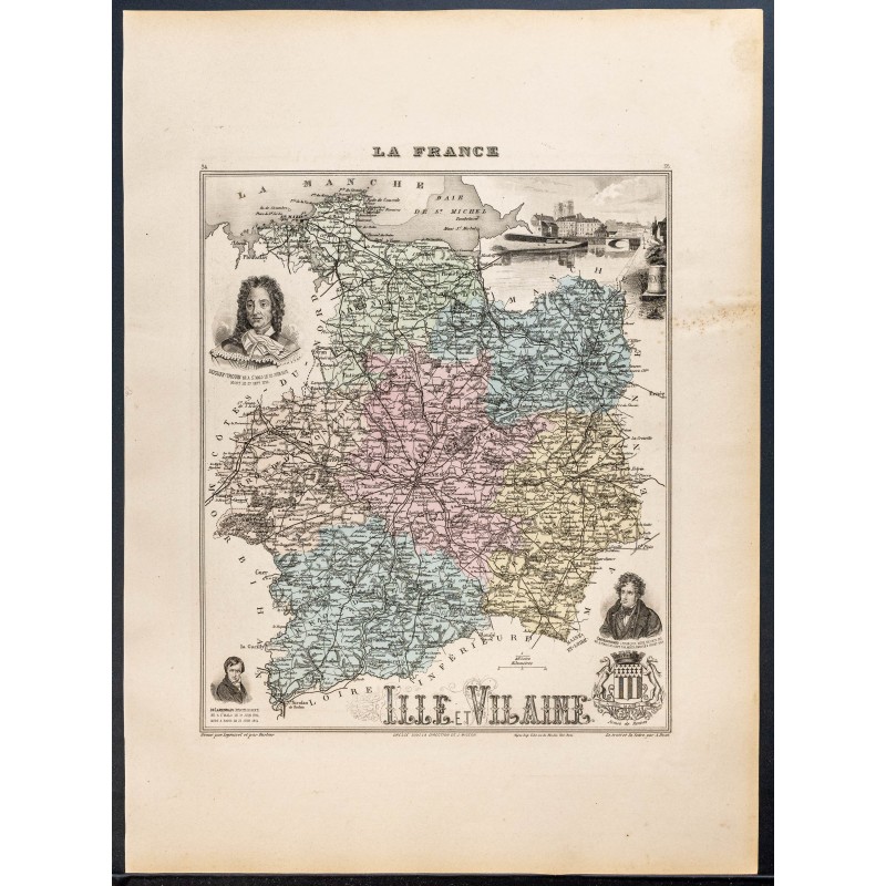 Gravure de 1889 - Département de l'Ille-et-Vilaine - 1