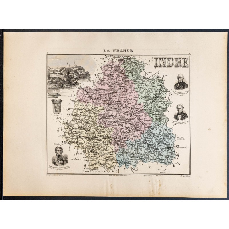 Gravure de 1889 - Département de l'Indre - 1