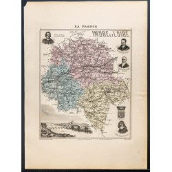 Gravure de 1889 - Département de l'Indre-et-Loire - 1