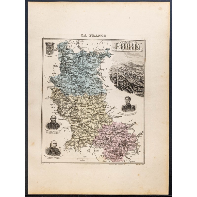 Gravure de 1889 - Département de la Loire - 1