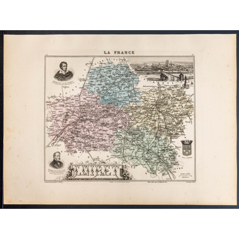 Gravure de 1889 - Département du Loiret - 1