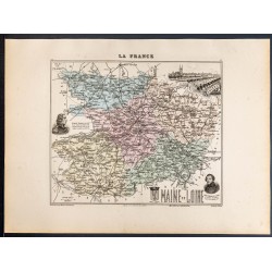 Gravure de 1889 - Département de Maine et Loire - 1