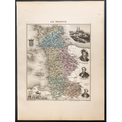 Gravure de 1889 - Département de la Manche - 1