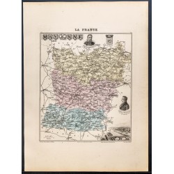 Gravure de 1889 - Département de la Mayenne - 1