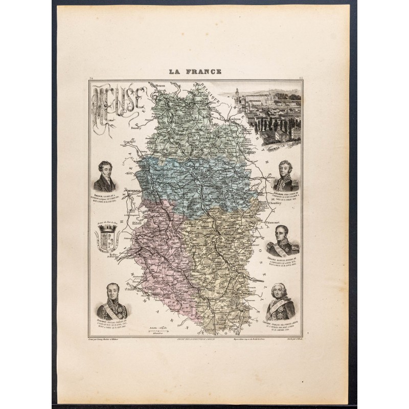 Gravure de 1889 - Département de la Meuse - 1