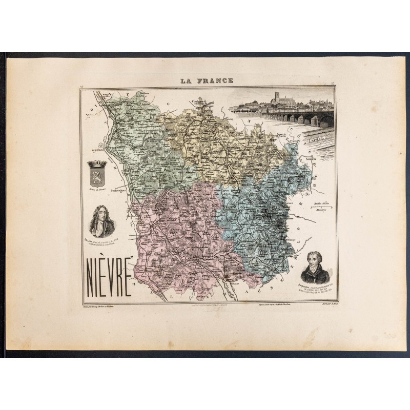 Gravure de 1889 - Département de la Nièvre - 1