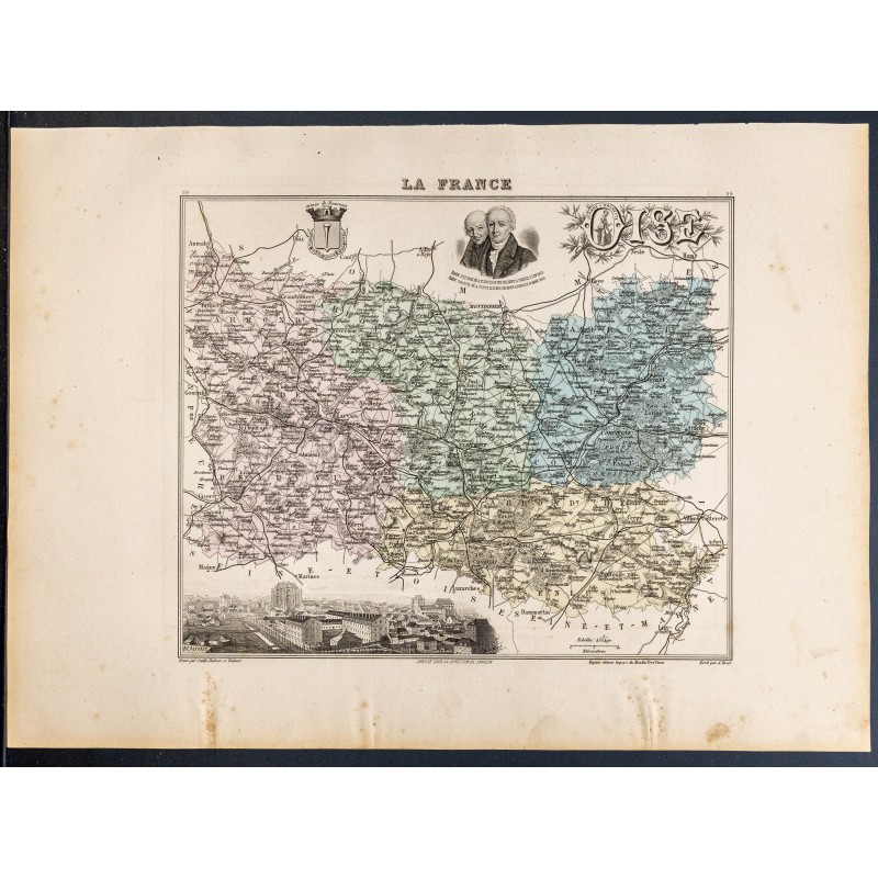 Gravure de 1889 - Département de l'Oise - 1