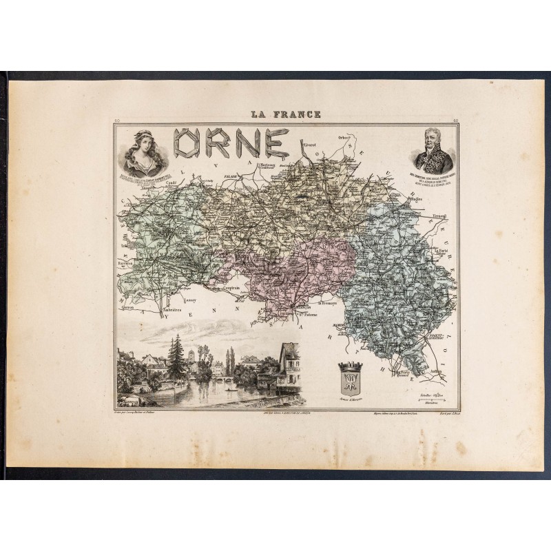 Gravure de 1889 - Département de l'Orne - 1