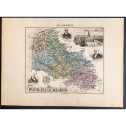 Gravure de 1889 - Département du Pas de Calais - 1