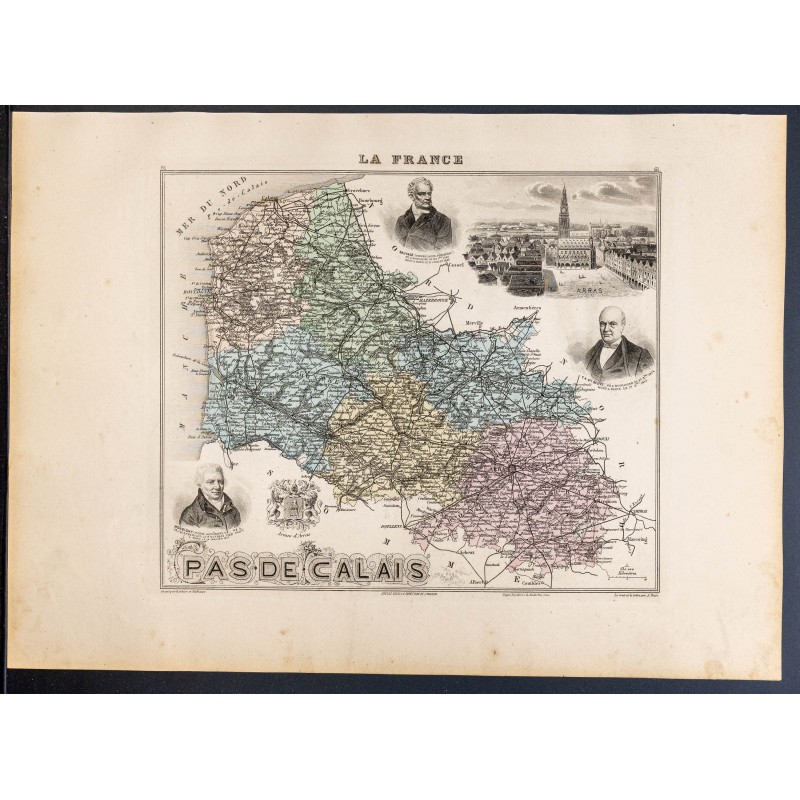 Gravure de 1889 - Département du Pas de Calais - 1