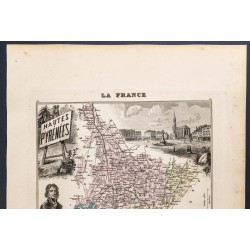 Gravure de 1889 - Département des Hautes Pyrénées - 2