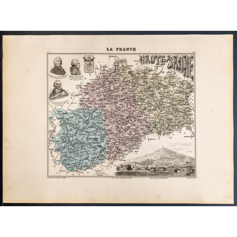 Gravure de 1889 - Département de la Haute-Saône - 1