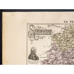 Gravure de 1889 - Département de la Sarthe - 2