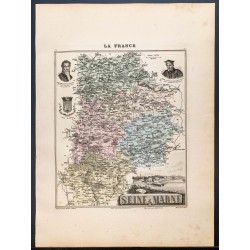 Gravure de 1889 - Département de Seine-et-Marne - 1