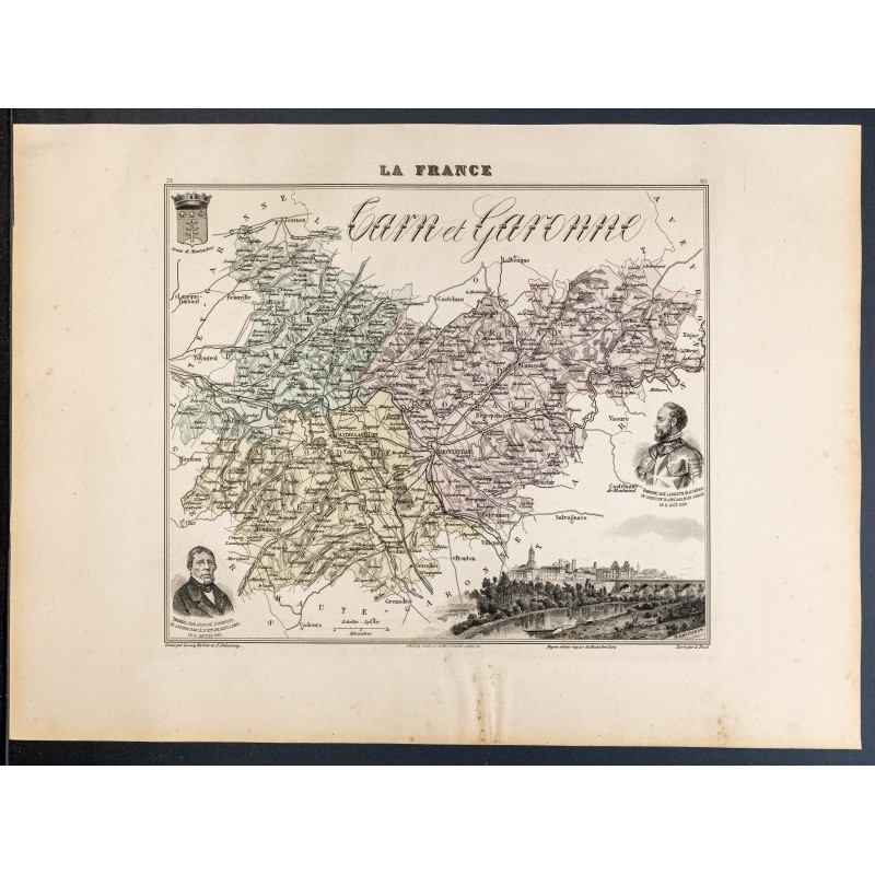 Gravure de 1889 - Département de Tarn-et-Garonne - 1