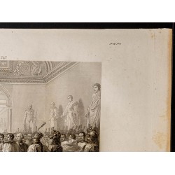 Gravure de 1841 - Napoléon reçoit au Louvre ... - 3