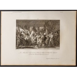 Gravure de 1841 - Maréchal Ney remet aux soldats... - 1