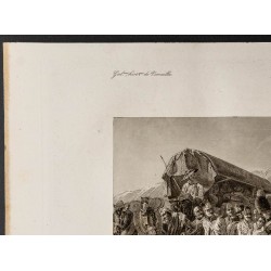 Gravure de 1841 - Napoléon rend honneur au courage malheureux - 2