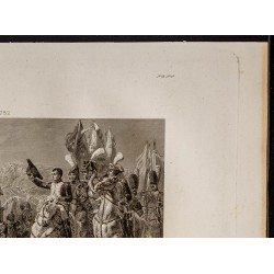 Gravure de 1841 - Napoléon rend honneur au courage malheureux - 3