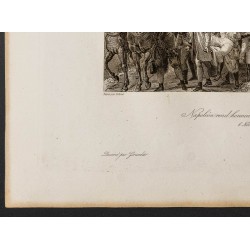Gravure de 1841 - Napoléon rend honneur au courage malheureux - 4