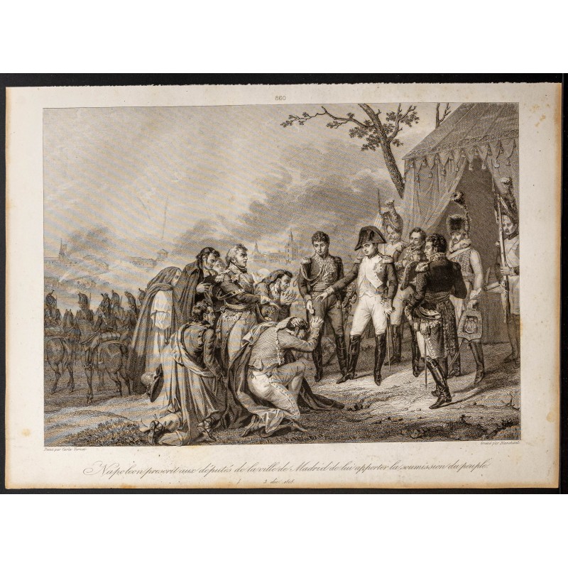 Gravure de 1841 - Soumission de Madrid - 1 Gravure de 1841 - Soumission de Madrid - 1