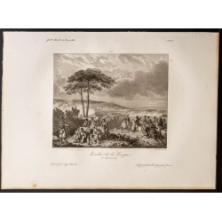Gravure de 1841 - Bataille de La Corogne - 1