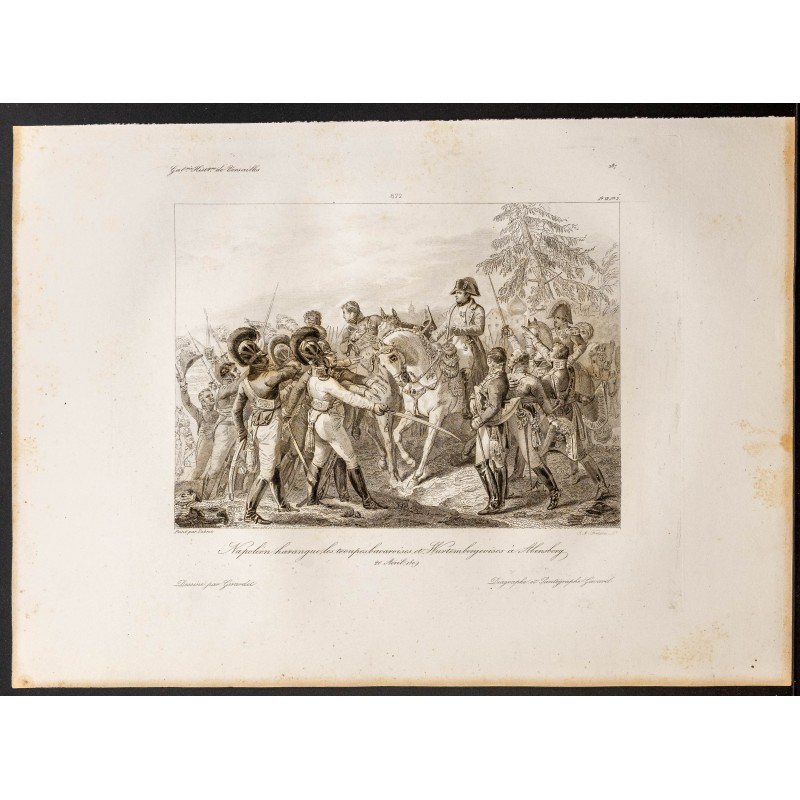 Gravure de 1841 - Bataille d'Abensberg - 1