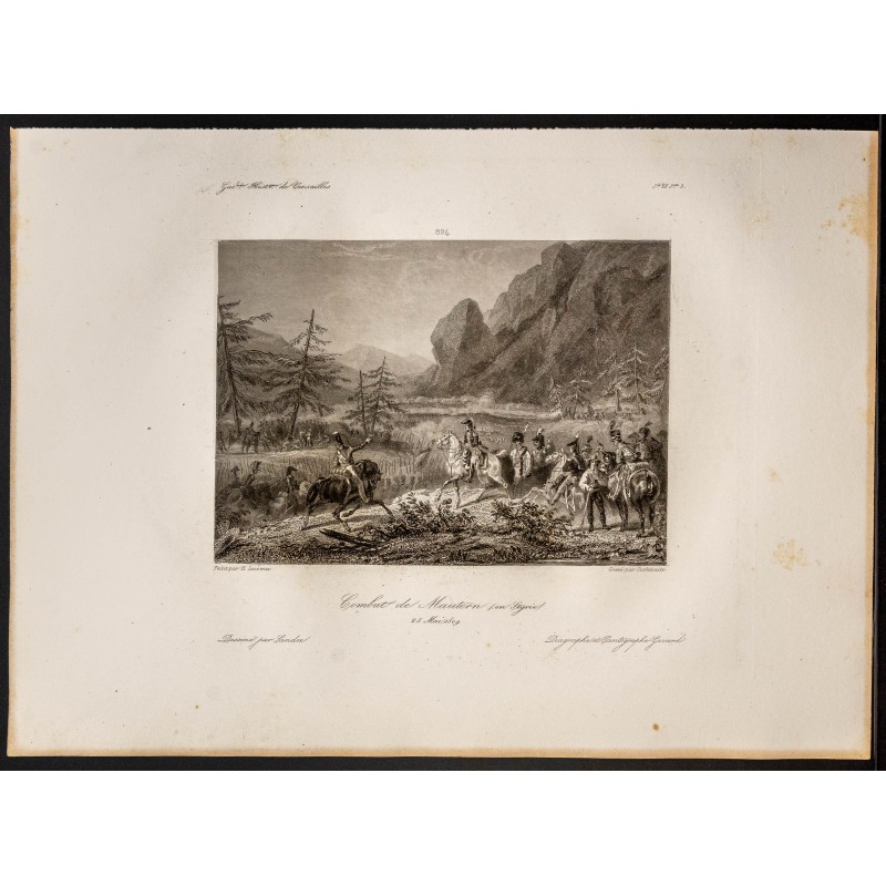 Gravure de 1841 - Combat de Mautern - 1