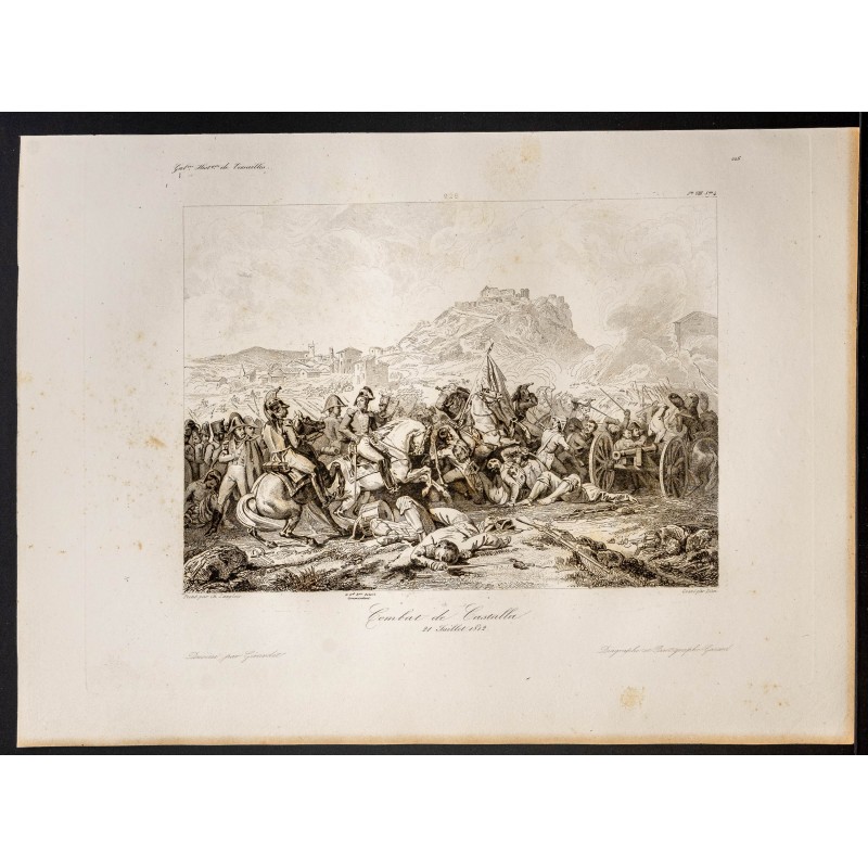 Gravure de 1841 - Bataille de Castalla - 1